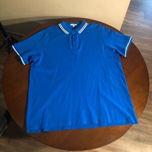 Fashion Nova Wilson Short Sleeve Polo- Blue/Combo XXL 100% Cotton